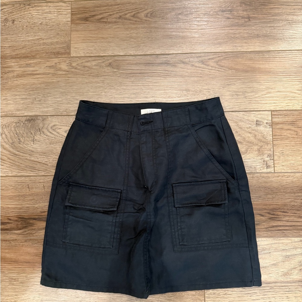 LOFT Black Cargo Pocket Skirt